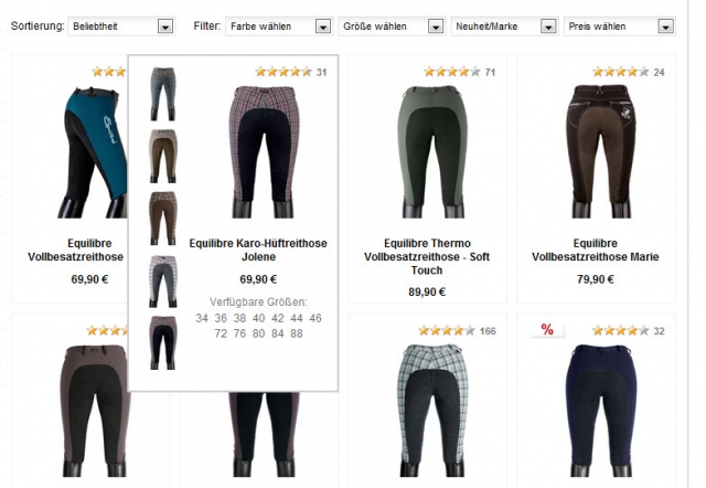 Eine innovative Darstellung von Produkt-Varianten ermöglicht das neue Bekleidungsmodul im D&G-Intern Eine innovative Darstellung von Produkt-Varianten ermöglicht das neue Bekleidungsmodul im D&G-Intern