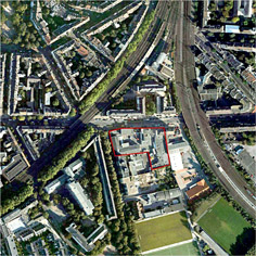 Standort des Neubauprojektes „Oberbilker Allee 51-55“ in Düsseldorf - Copyright: GeoContent GmbH
