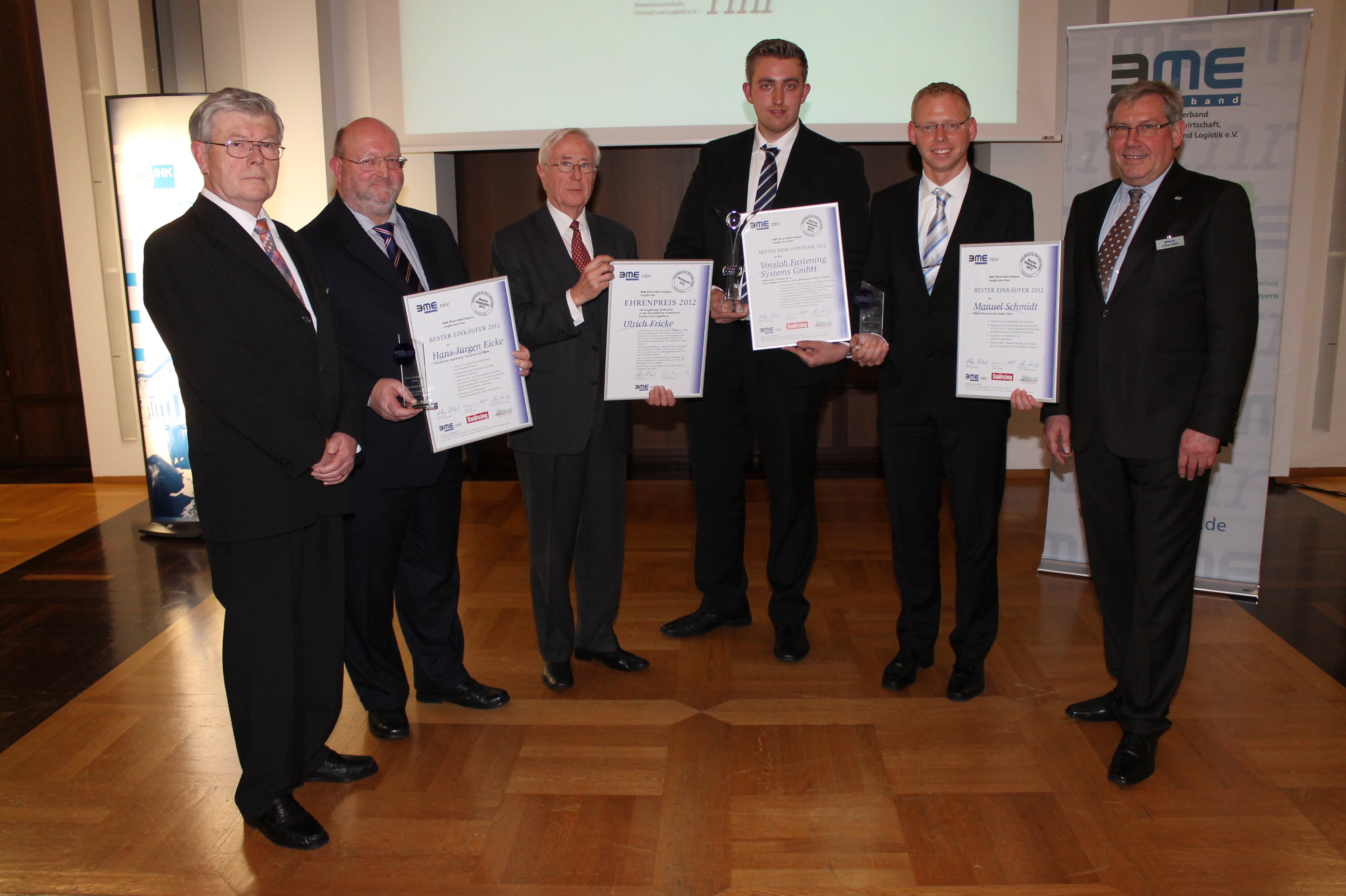 V.l.: Armin Heimann (BME rmr), Hans-Jürgen Eicke, Ulrich Fricke, Stephan Reich, Manuel Schmidt, Loth V.l.: Armin Heimann (BME rmr), Hans-Jürgen Eicke, Ulrich Fricke, Stephan Reich, Manuel Schmidt, Loth