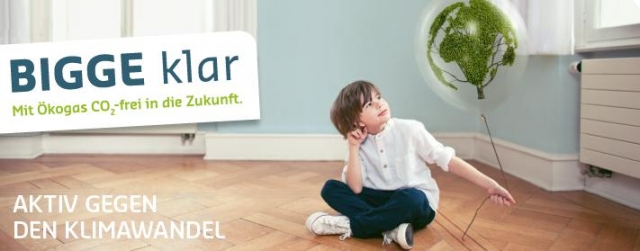 Mit dem?BIGGE klar?-Ökogas der Stadtwerke Olpe kann jeder seine CO2-Bilanzüber Klimaschutzprojekte w Mit dem?BIGGE klar?-Ökogas der Stadtwerke Olpe kann jeder seine CO2-Bilanzüber Klimaschutzprojekte w