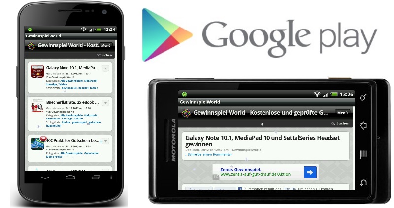 GewinnspielWorld App im PlayStore GewinnspielWorld App im PlayStore