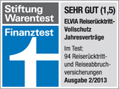 SEHR GUT für ELVIA Reiseschutz