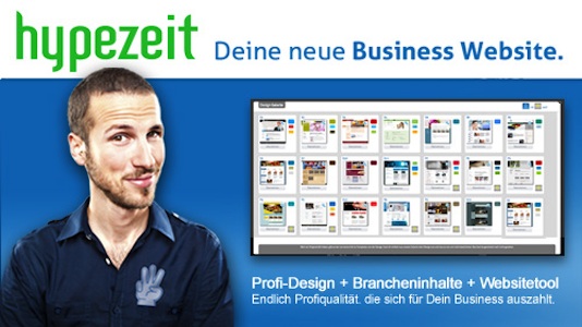 Bei Hypezeit bekommt man Branchentexte, Bildmaterial und ein Website-Tool.