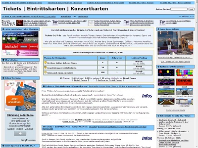 Tickets-24/7.de: rund um Tickets | Eintrittskarten | Konzertkarten Tickets-24/7.de: rund um Tickets | Eintrittskarten | Konzertkarten