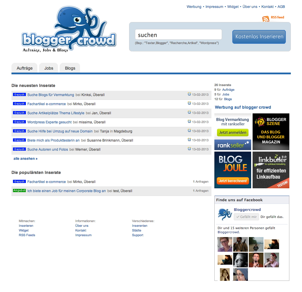 Screenshot Blogger Crowd