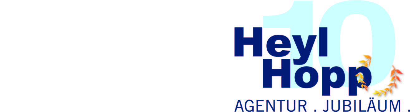 Logo Heyl2Hopp-Marketing zum Jubiläum