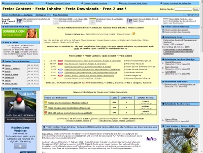 Freier Content: Software, Shop-Systemen, Presse-Texten (-infos, -mitteilungen), Musik-Files, Bilder Freier Content: Software, Shop-Systemen, Presse-Texten (-infos, -mitteilungen), Musik-Files, Bilder