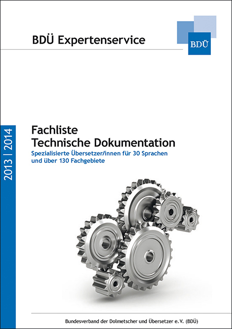 Cover der Fachliste Technische Dokumentation. Abdruck honorarfrei. Cover der Fachliste Technische Dokumentation. Abdruck honorarfrei.