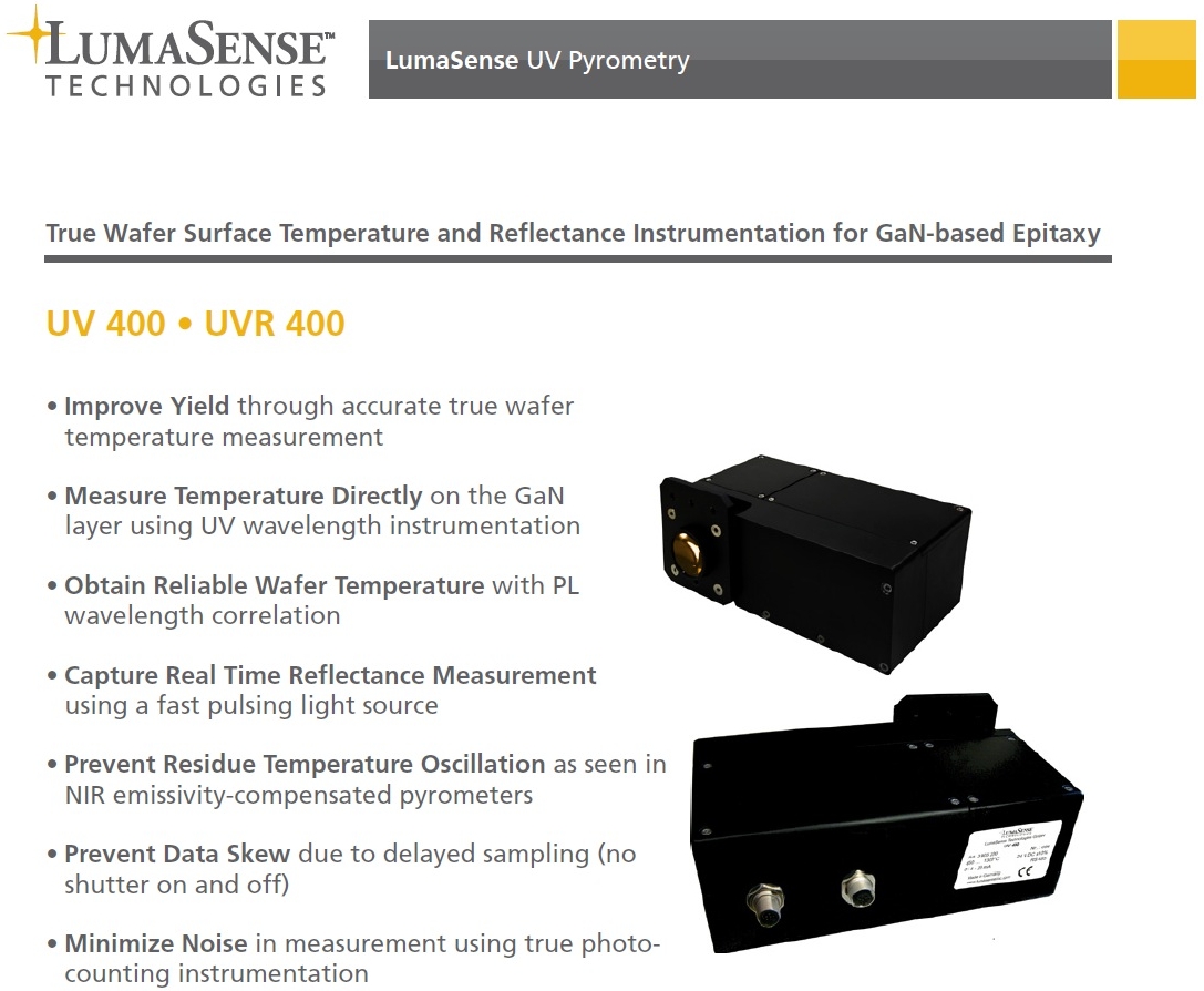 LumaSenseInc.com: New Pyrometry System for MOCVD Processes in LED Production LumaSenseInc.com: New Pyrometry System for MOCVD Processes in LED Production