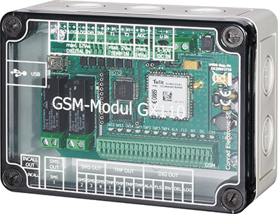 Das Modul GX110 steuert von unterwegs alle Haustechnikfunktionen. Das Modul GX110 steuert von unterwegs alle Haustechnikfunktionen.
