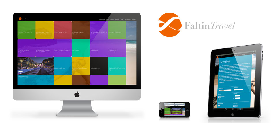 Die Faltin Travel AG Webseite im gewohnten Baukastensystem
