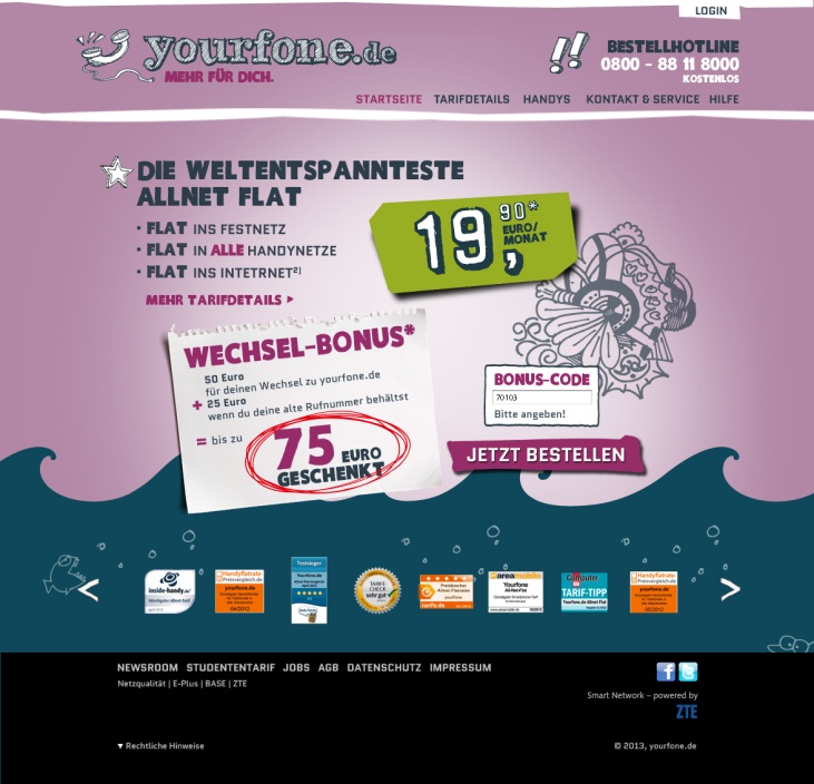 Große Märzaktion bei yourfone.de: Jetzt bis zu 75,00 EUR Wechselprämie kassieren Große Märzaktion bei yourfone.de: Jetzt bis zu 75,00 EUR Wechselprämie kassieren