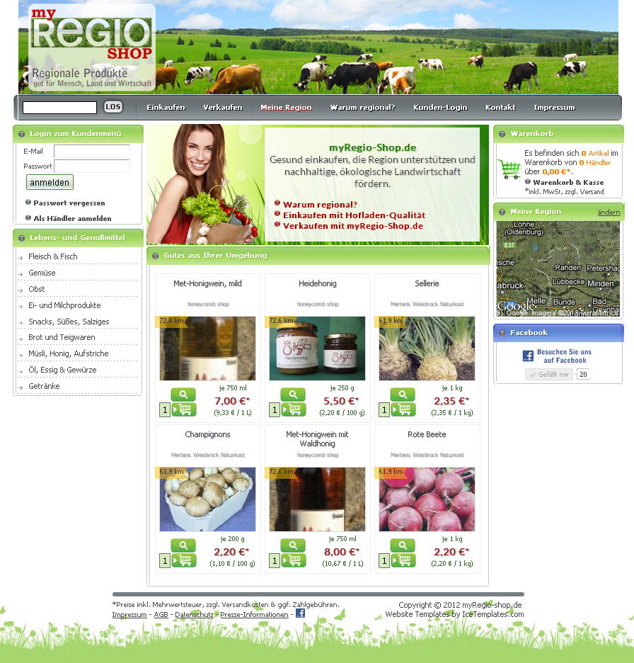 Hompeage des neuen Holfaden-Portals www.myRegio-Shop.de