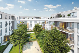 Das Gottfried Keller Carré umschließt einen begrünten Innenhof. (Bild: PROJECT Immobilien) Das Gottfried Keller Carré umschließt einen begrünten Innenhof. (Bild: PROJECT Immobilien)
