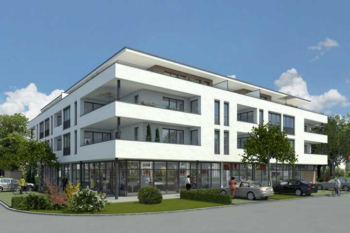 Immobilienprojekt Atrio in Karlsfeld, Straßenansicht (c) Euro Grundinvest