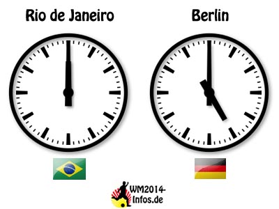 Zeitverschiebung Brasilien-Deutschland WM 2014 Zeitverschiebung Brasilien-Deutschland WM 2014