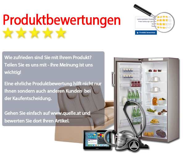 Produktbewertungen ab sofort auch auf www.quelle.at
