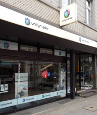 Das Ladenlokal von Unitykabel in der Kölner Straße 281 Das Ladenlokal von Unitykabel in der Kölner Straße 281