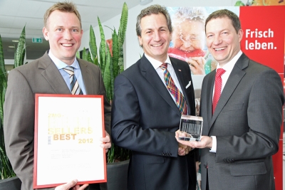 v.l. René Joosten; Marcus Haus, beide REWE Markt GmbH; Markus Ruppe, Zeitungs Marketing Gesellschaft v.l. René Joosten; Marcus Haus, beide REWE Markt GmbH; Markus Ruppe, Zeitungs Marketing Gesellschaft