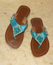 Pailetten Zehensandale