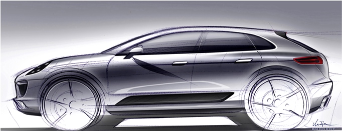 Projektskizze Macan (Foto: Porsche AG) Projektskizze Macan (Foto: Porsche AG)
