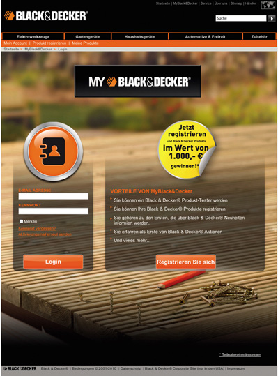 MyBlack&Decker ermöglicht registrierten Anwendern, aktiv in der Marken-Community zu werden