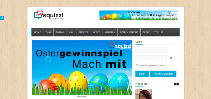Screenshot der squizzl community