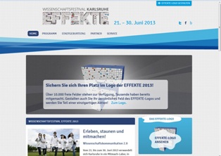 WE DO hat für das Wissenschaftsfestival Effekte Karlsruhe den Internetauftritt gestaltet.