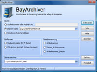 eBay Artikelseiten dauerhaft archivieren mit dem BayArchiver eBay Artikelseiten dauerhaft archivieren mit dem BayArchiver