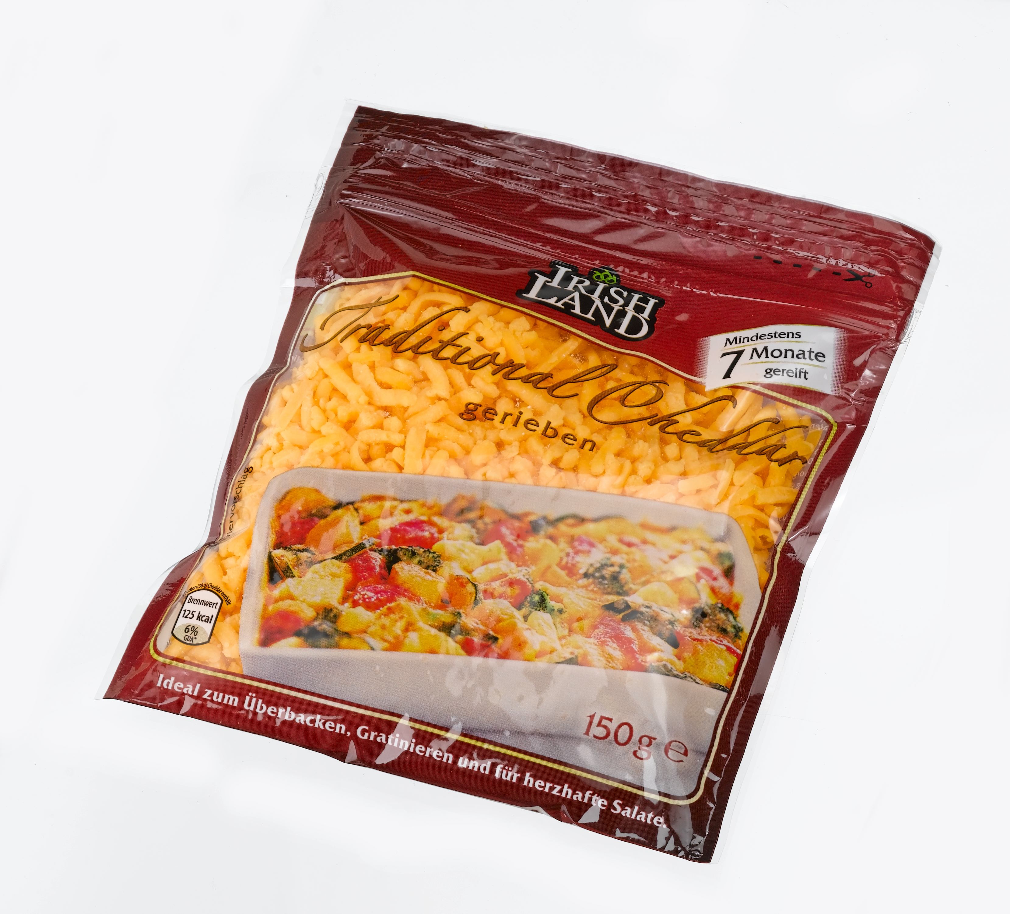 Den bekannten und beliebten Traditional Cheddar von Irish Land gibt es jetzt auch fertig gerieben.