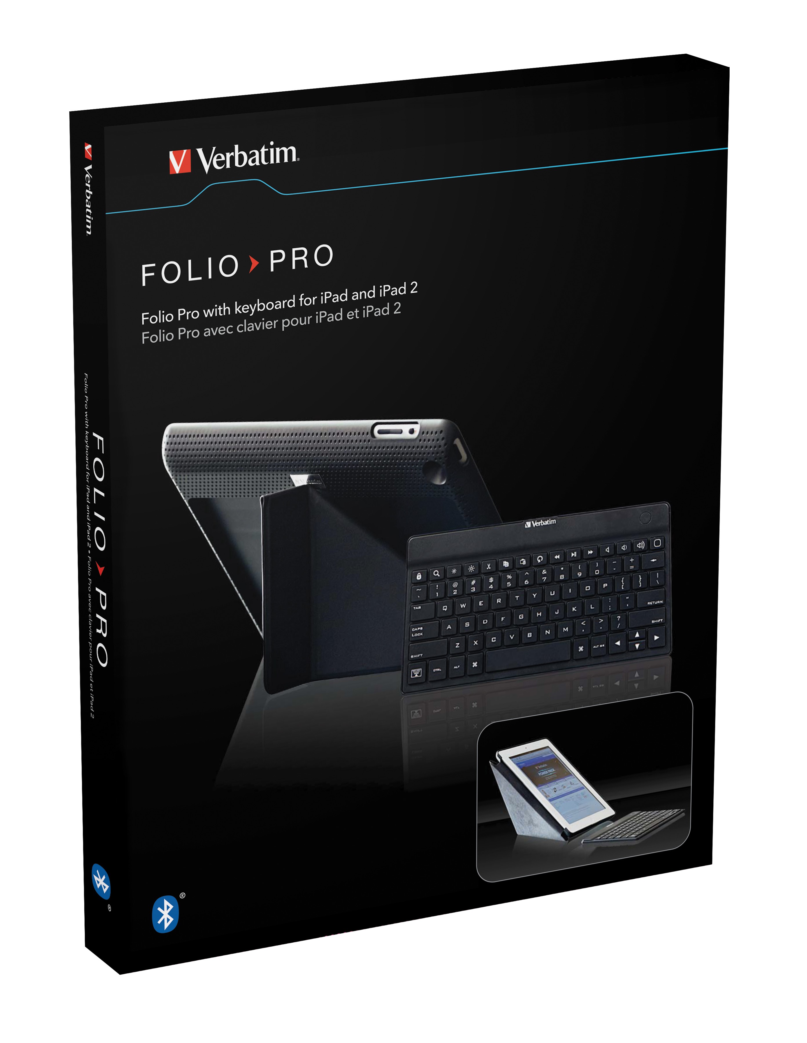 Folio Pro mit Bluetooth-Tastatur von Verbatim? verwandelt das iPad in einen Arbeitsplatz