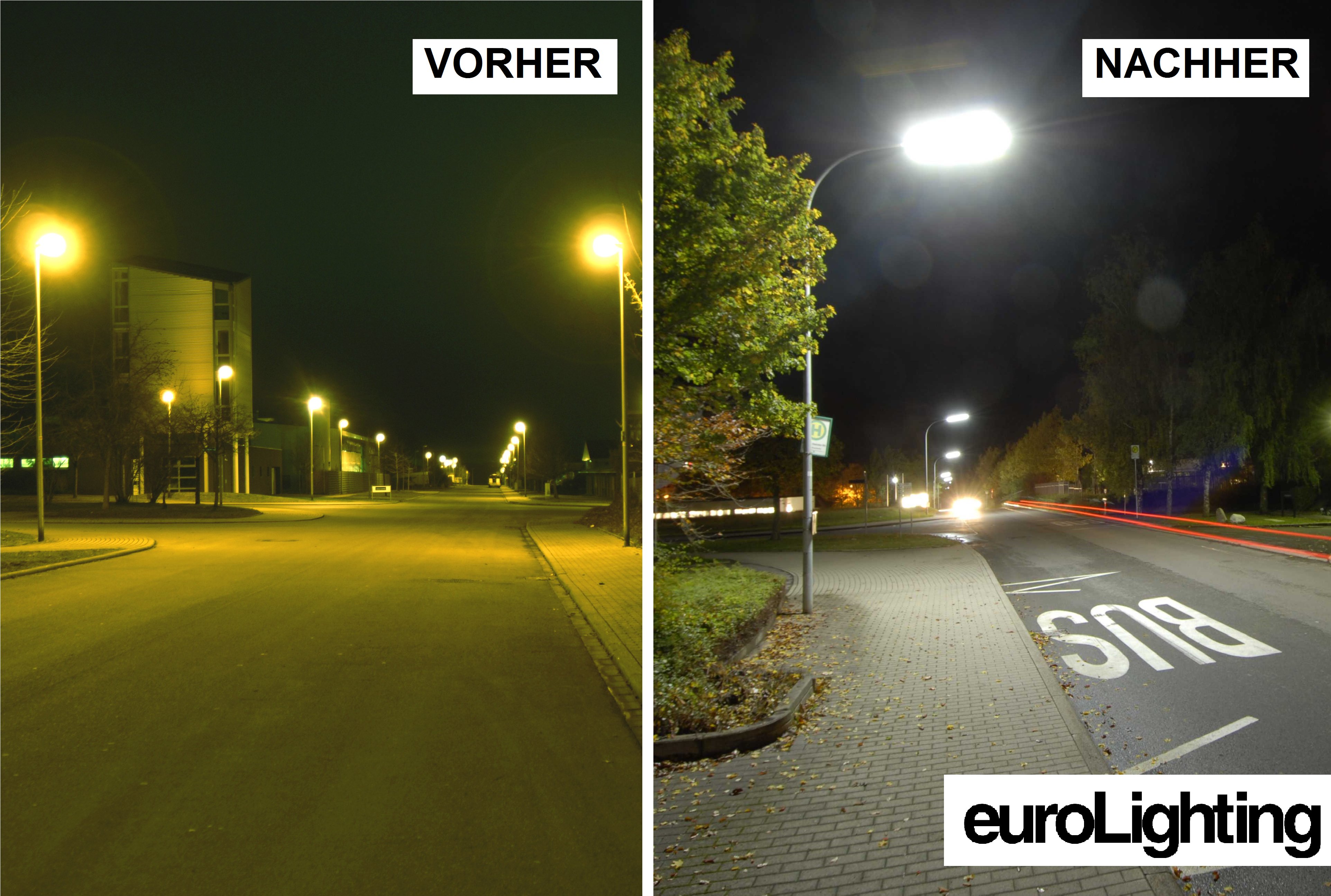 Hohe Lichtqualität, lange Lebensdauer und niedrige Energiekosten mit LED-Straßenbeleuchtung.