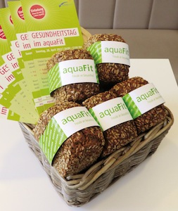 Bäckerei Volkmann kreiert Brot für das Gesundheitsstudio aquaFit. Bäckerei Volkmann kreiert Brot für das Gesundheitsstudio aquaFit.