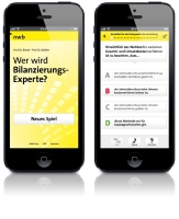Die Startseite und eine Quizfrage der NWB App. Die Startseite und eine Quizfrage der NWB App.