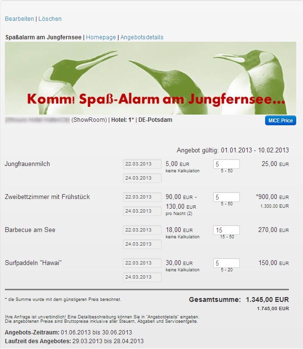 MICE.Price Musterkalkulation. So einfach gehts MICE.Price Musterkalkulation. So einfach gehts