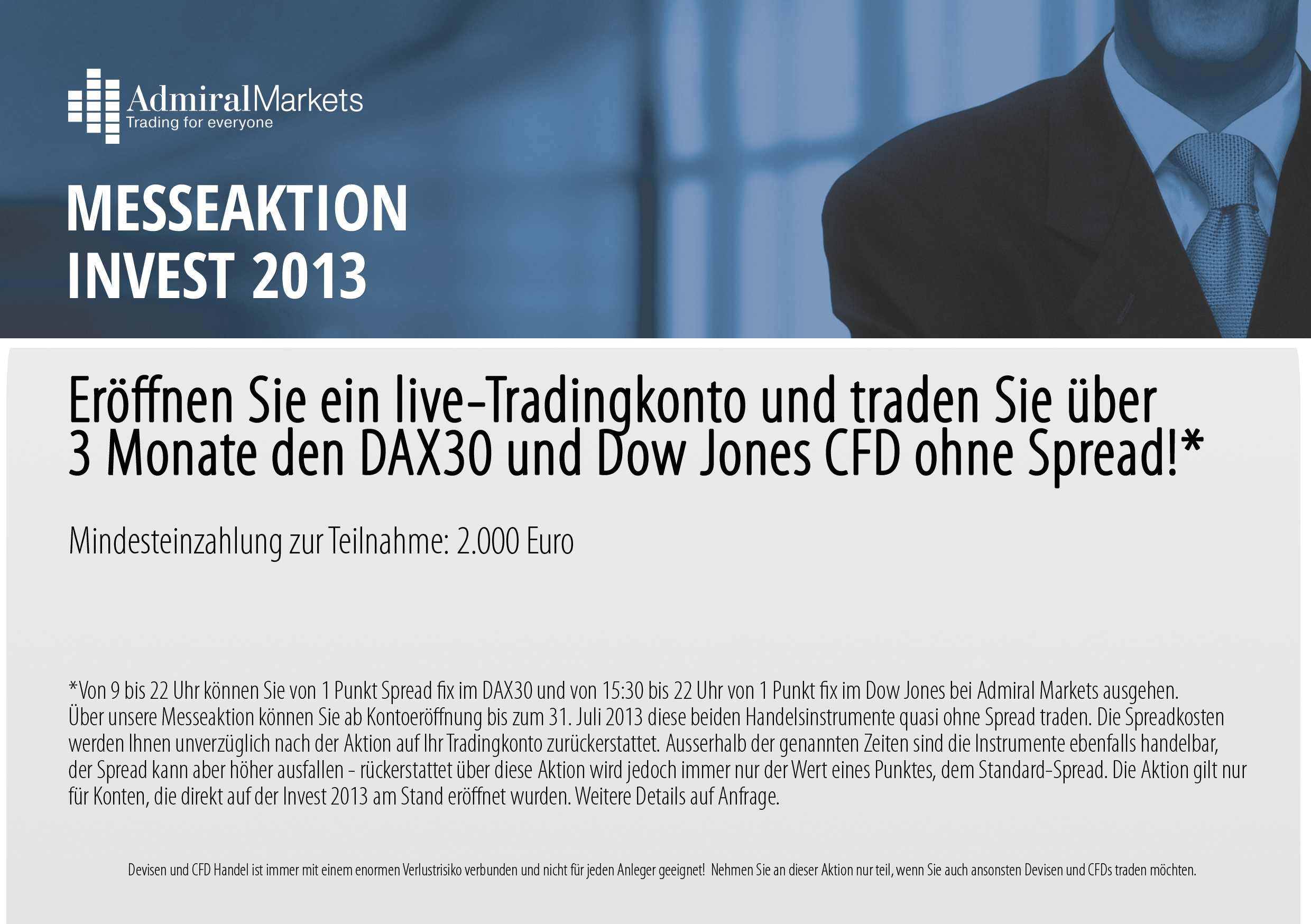 Das Messe-Angebot von Admiral Markets