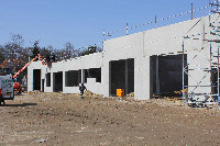 Nahversorgungszentrum Alsdorf aus Betonfertigteilen, Innen- und Außenwände von Thermodur 