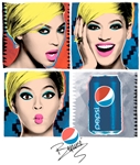Pepsi wirbt im deutschen Einzelhandel mit dem Pop-Art-Motiv von Beyoncé. Pepsi wirbt im deutschen Einzelhandel mit dem Pop-Art-Motiv von Beyoncé.