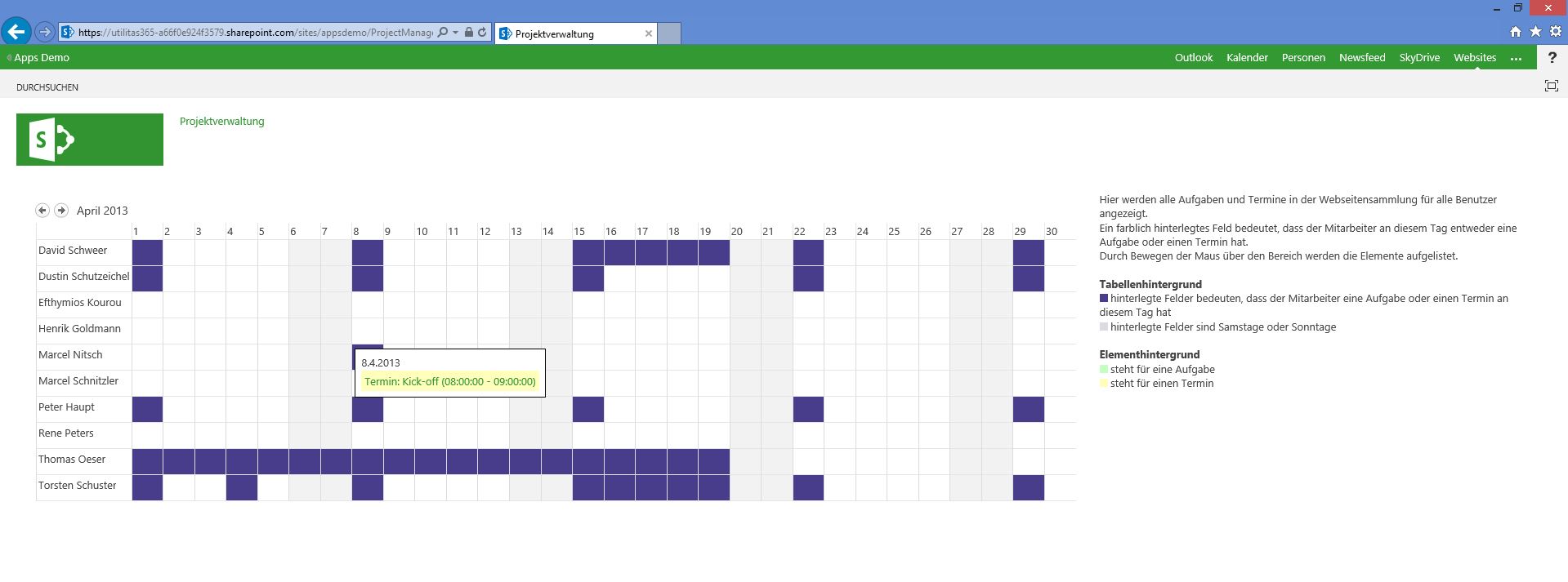 Projektplanung mit der Office-365-App für Projektverwaltung