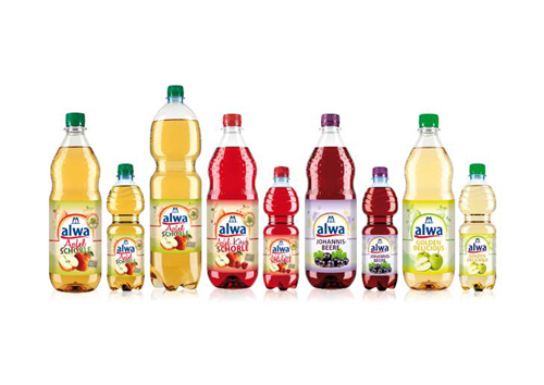 alwa Apfelschorle, Apfel-Kirsch Schorle, Johannisbeere, Golden Delicious (v.l.n.r.) (Bild: alwa Mine alwa Apfelschorle, Apfel-Kirsch Schorle, Johannisbeere, Golden Delicious (v.l.n.r.) (Bild: alwa Mine