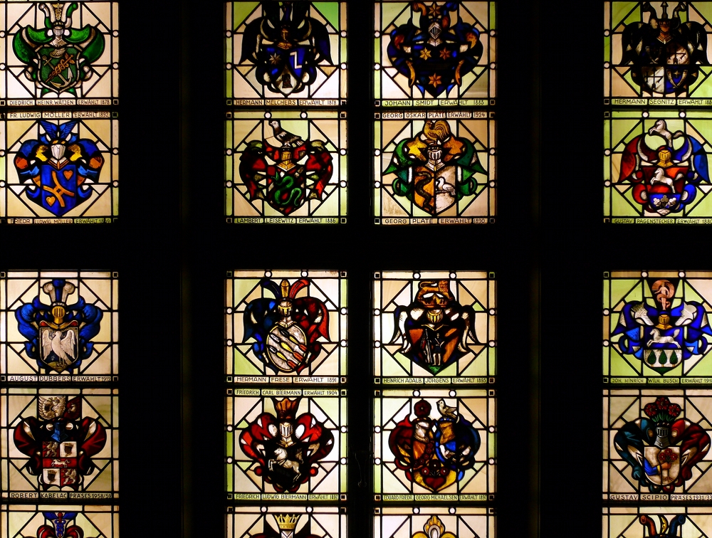 Handelskammer Bremen - Wappenfenster im Haus Schütting (Ausschnitt)