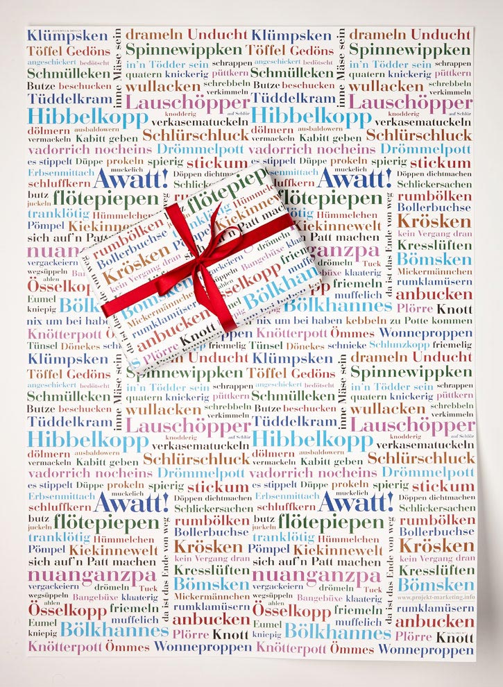 Ein einzigartiges Geschenkpapier für schöne Geschenke - Awatt! Format 50 x 70 cm