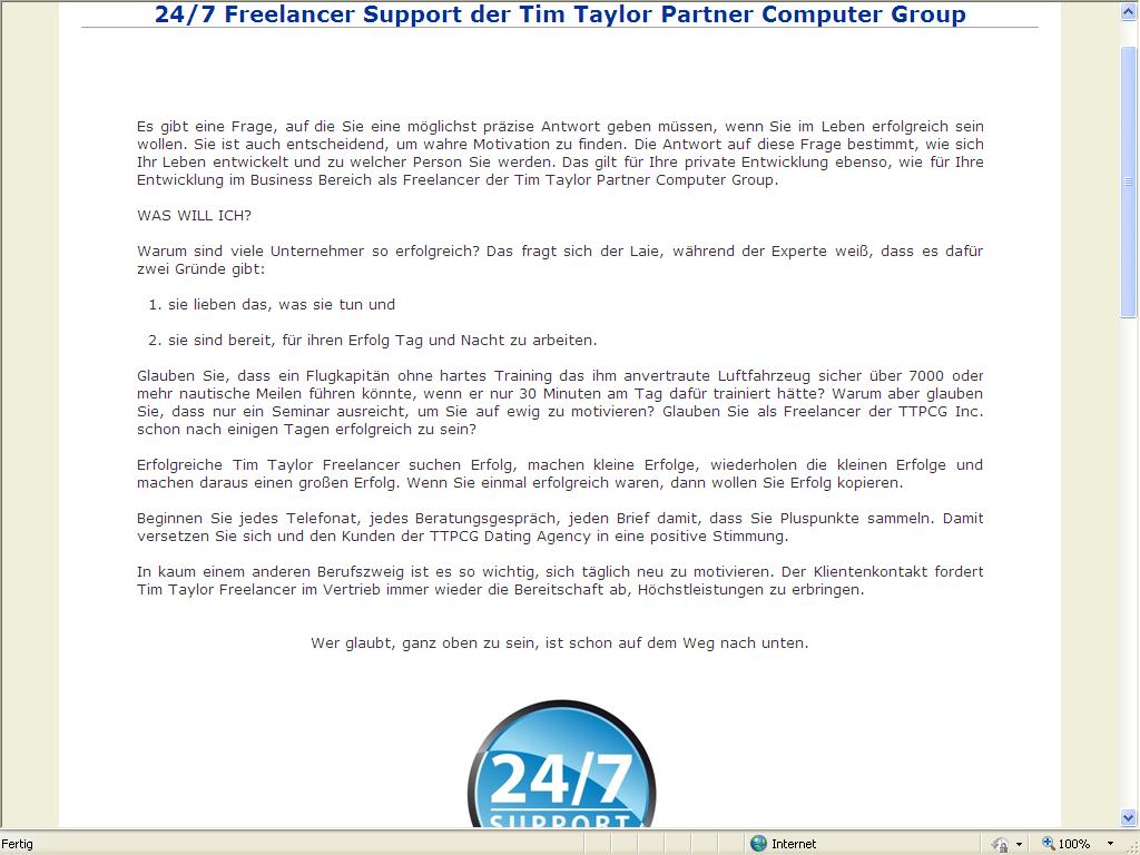 24.7 online Support der TTPCG Inc. 24.7 online Support der TTPCG Inc.