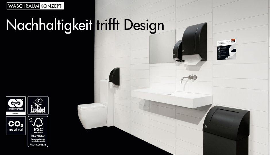 Waschraumkonzept Nachhaltigkeit trifft Design - die nachhaltigste Waschraumausstattung der Welt. Waschraumkonzept Nachhaltigkeit trifft Design - die nachhaltigste Waschraumausstattung der Welt.