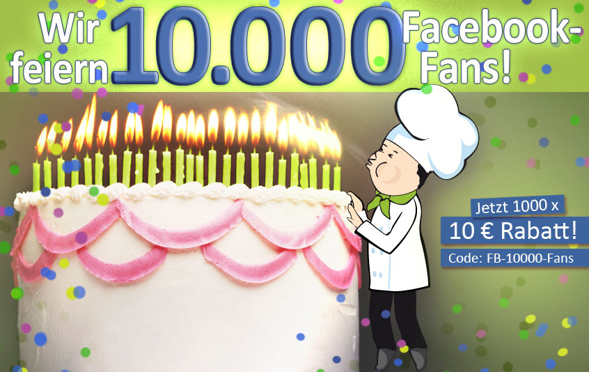 Hugo feiert 10.000 KOCHSCHULE.de Facebook-Fans