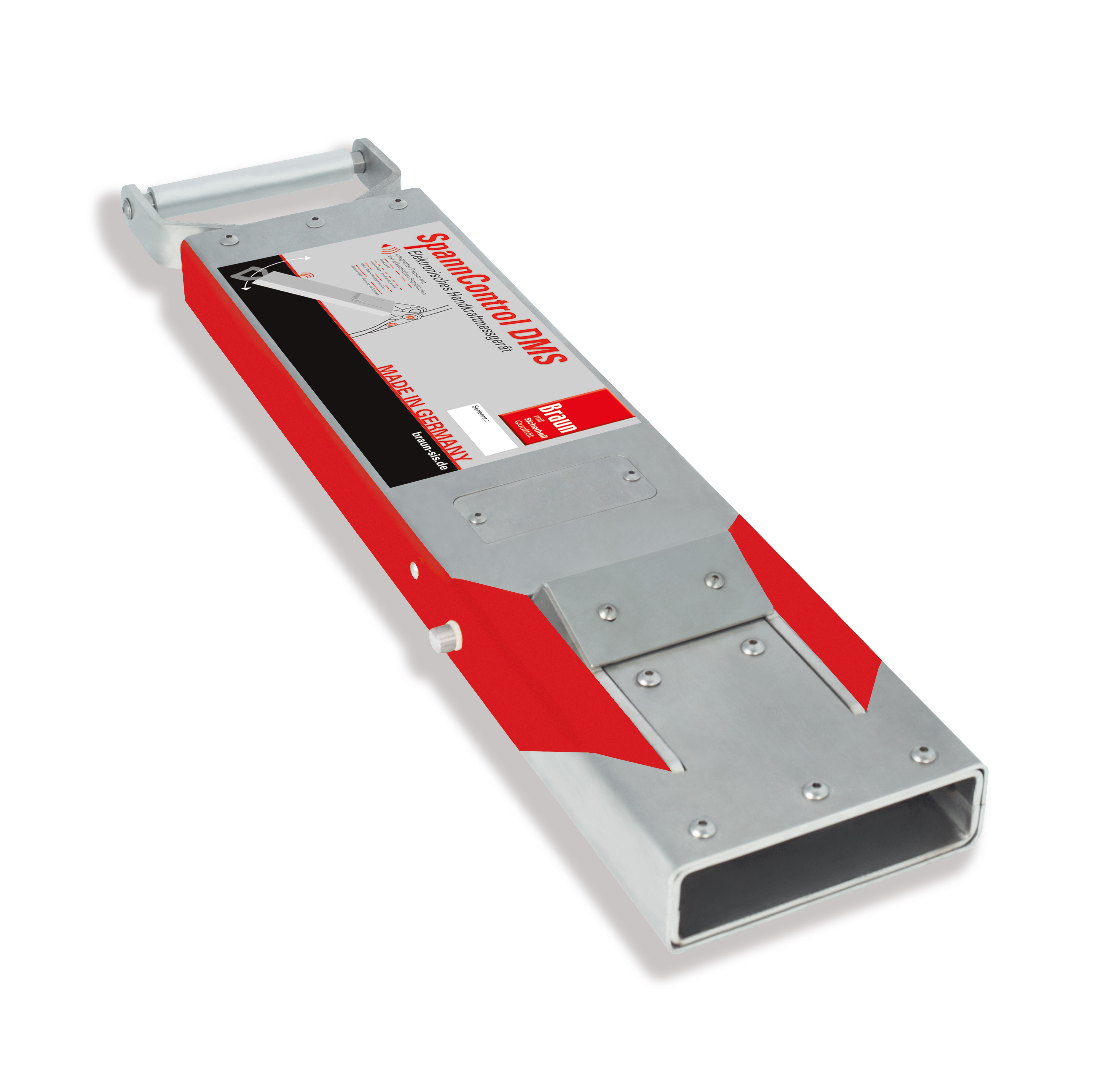 Handkraftmessgerät SpannControl DMS mit patentierter Dehn-Mess-Streifen-Technik. Handkraftmessgerät SpannControl DMS mit patentierter Dehn-Mess-Streifen-Technik.