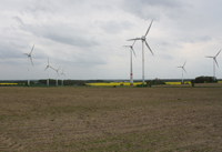 Standort der Windenergieanlage in Rapshagen, nördliches Brandenburg