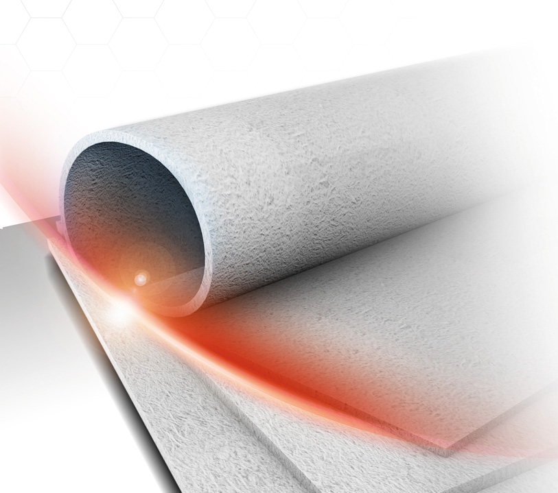In der Verarbeitung praktisch wie eine Platte, in der Anwendung flexibel wie eine Matte. In der Verarbeitung praktisch wie eine Platte, in der Anwendung flexibel wie eine Matte.