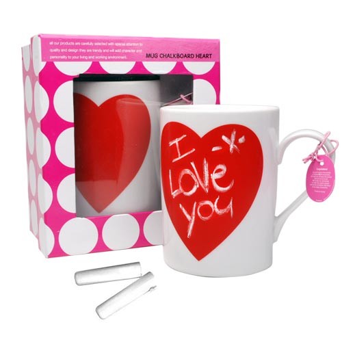 Herztasse mit Kreide personalisierbar