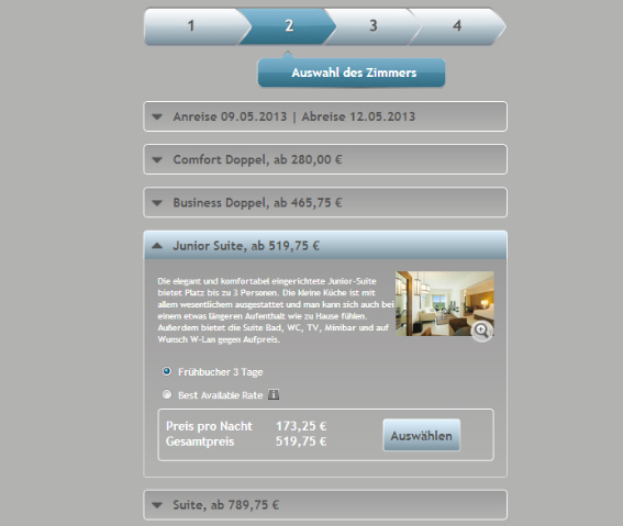 SIHOT.Web Buchungsmaske